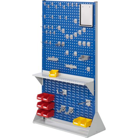 Kappes ®RasterPlan Stellwände doppelseitig Größe 5 - 6x Lochplatten 4x Schlitzplatten 1x Zubehörsortiment 55-teilig Enzianblau RAL 5010