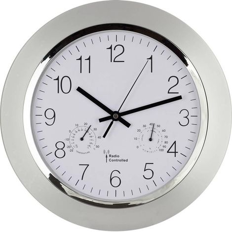 Eurotime 56004 Reloj de pared decorativo plateado 34 cm