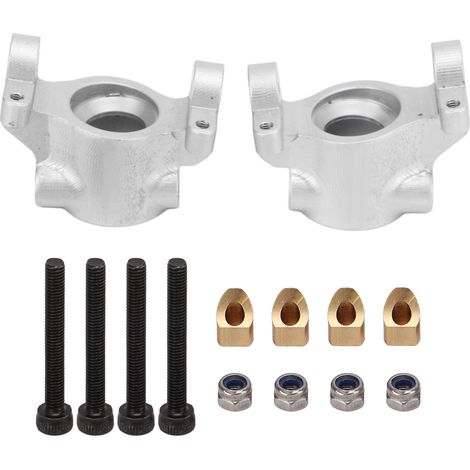 1 Paire de Moyeux CNC en Alliage d'Aluminium pour Axial RBX10 Ryft, Pièces de Voiture RC 1/10 Grimpeur, Argenté (1/5)