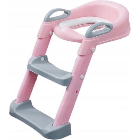 Toilettensitzauflage mit Leiter, rutschfest, rosa