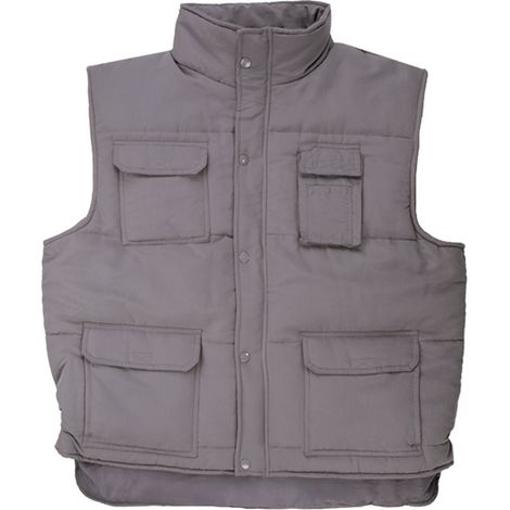 CHALECO MULTIBOLSILLO ACOLCHADO EXTERIOR 100% POLIESTER INTERIOR GUATA VARIOS COLORES TALLAS S-XXL COLOR ROPA GRIS CLARO TALLA XL (1/5)