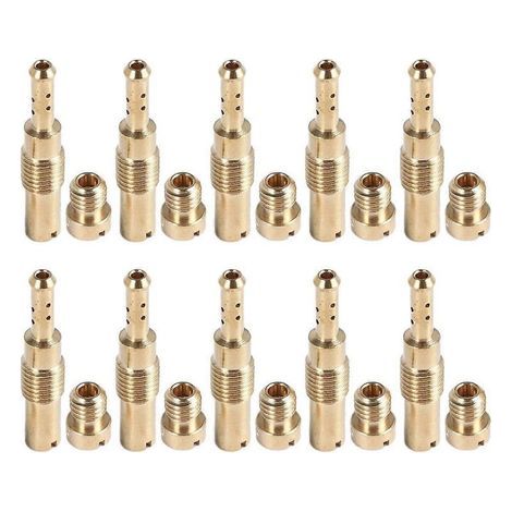 kigbf-10Pcs Carburetor Main Jet Kit & 10Pcs Slow/Pilot Jet for PWK