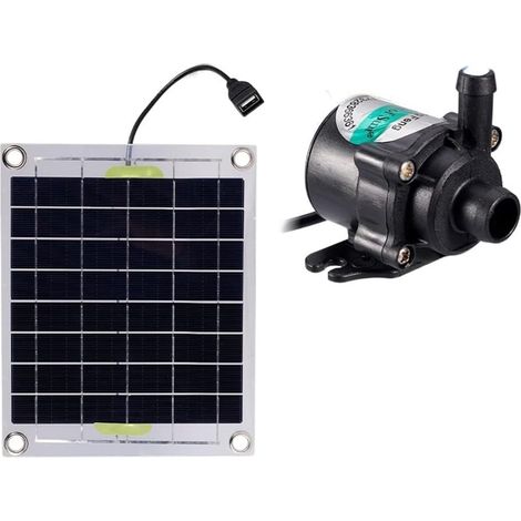 Kit pompe électrique 10 W pour bassin à poissons, panneau solaire sans balais 12 V, décoration de jardin, fontaine, aquarium, mini pompe à eau solaire (1/4)