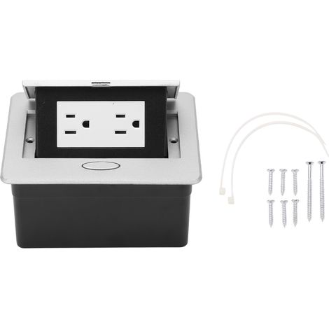Prise de courant encastrable pour bureau, bloc d’alimentation de table 2 prises, norme américaine 110‑240V (1/5)