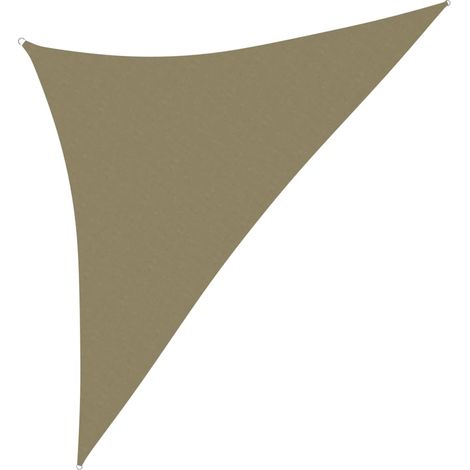 Sombrilla triangular de tela Oxford 3,5 x 3,5 x 4,9 m beige 020009804