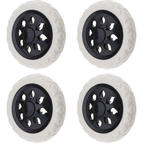 4pcs Roulettes Roues de Caddie 165mm Roues de Chariot à Provisions en Mousse de Noyau Plastique pour Chariot à Provisions Chariot à Bagages de Voyage, Charge Maximale 25kg par Roue (1/5)