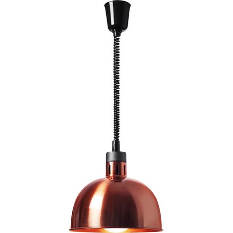 Lampe chauffante cuisine restauration chauffe-plat assiette (matériau : acier, culot : E27 (max. 250 watts), aspect : cuivre , réglable en hauteur) (1/4)
