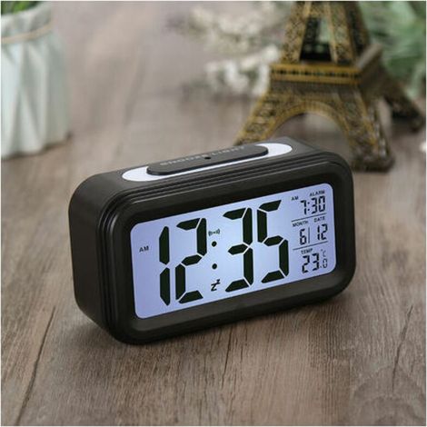 Reloj despertador digital inteligente LED multifuncional con temperatura y calendario perpetuo (1/5)