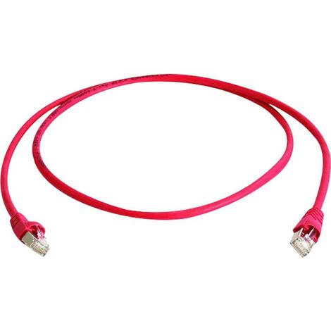 Telegärtner RJ45 (croisé) réseau informatique Câble de raccordement CAT 6a S/FTP 1.00 m rouge ignifuge, sans halogène Y623361 (1/4)