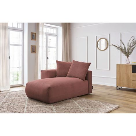BOBOCHIC - Méridienne avec accoudoir pour canapé modulable VOLTAIRE Angle gauche  Rose (1/5)
