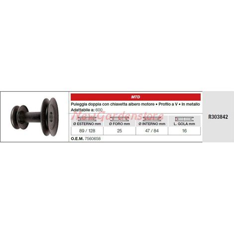 Puleggia doppio albero motore MTD trattorino rasaerba tagliaerba 600 R303842