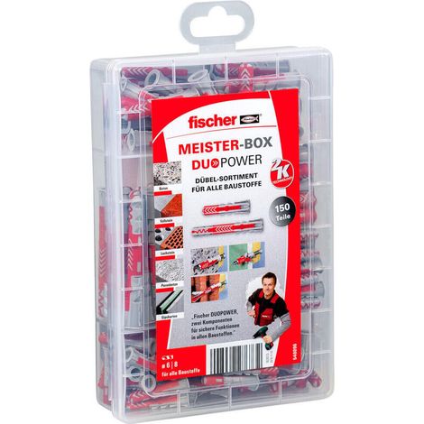 DUOPOWER 540096 JUEGO DE ANCLAJES CORTOS Y LARGOS PARA MUCHOS MATERIALES DE CONSTRUCCIÓN Y MÚLTIPLES APLICACIONES 6 X (1/4)