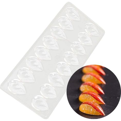 Moule à chocolat en polycarbonate avec moules à lotus Olive Fruit Drop Eau Lemon Lotus Forme Polycarbonate Chocolat (1/5)