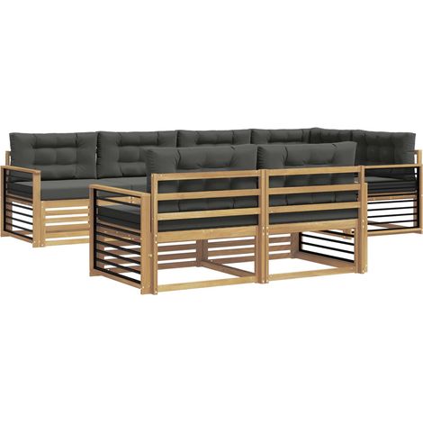 Outdoor Sofa Set 7 pcs White and Anthracite Polyester vidaXL (1/5)