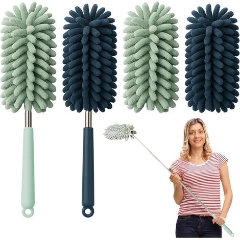 4er Set Teleskop Staubwedel Lang bis 80cm, waschbar (1/5)