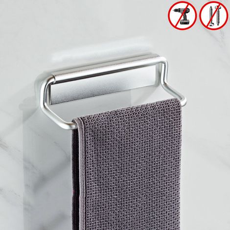 Wandmontierter Handtuchhalter, Handtuchring aus Aluminium, schwarzer Handtuchhalter (1/3)
