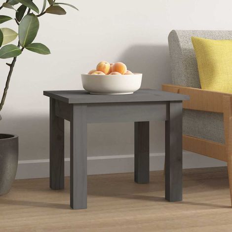 814221 vidaXL Coffee Table Grey 35x35x30 cm Solid Wood Pine (1/5)