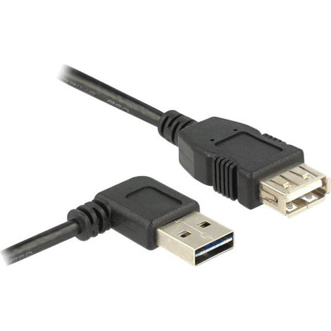 Delock Câble USB USB 2.0 USB-A mâle, USB-A femelle 1.00 m noir connecteur utilisable des deux cotés, (1/3)