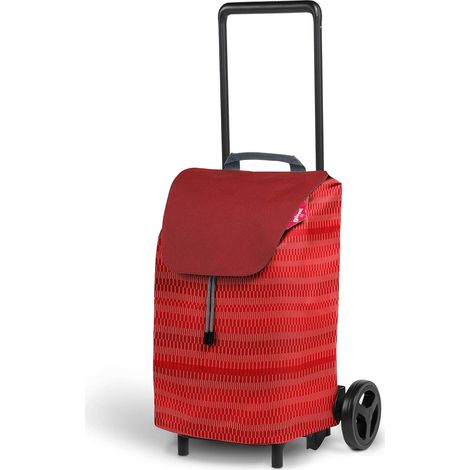 Carrello spesa easy capacità 40 litri colore rosso struttura acciaio pieghevole con sacca antipioggia ruote 15 cm portata 30 kg Gimi