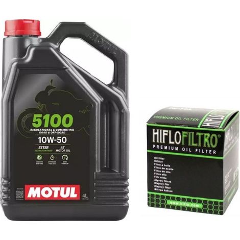 Aceite MOTUL 5100 10W50 4L 4T + Filtro Hiflo HF652 Ktm Sxf Exc Fe Fc 250 350 (1/3)