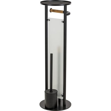 Croydex Toilet Butler, Toilet Roll Holder & Toilet Brush in Matt Black  (1/8)