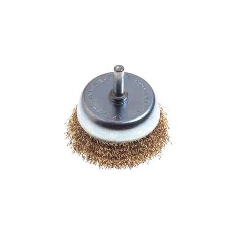 SPAZZOLA A TAZZA FILI OTTONE PER TRAPANO- - ø mm.50 codulo mm.6 PG 495.00 - 2 blister PG