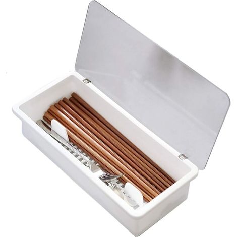 YMYNY Boîte de rangement de cuisine avec couvercle, nourriture, plateau à couverts, organisateur de couverts et plateau d'organisateur de tiroir à ustensiles, boîte en plastique