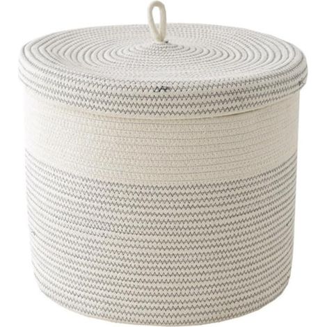 de rangement pliable avec couvercle panier à linge en corde (1/5)