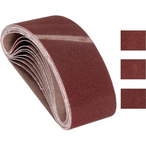 12 Pcs Bandes Abrasives 76mm x 533mm 80/120/150 Grain Oxyde D'Aluminium Papier Abrasif Pour Ponceuse À Bande Meulage Métal Travail Du Bois Enlèvement Rouille (1/5)