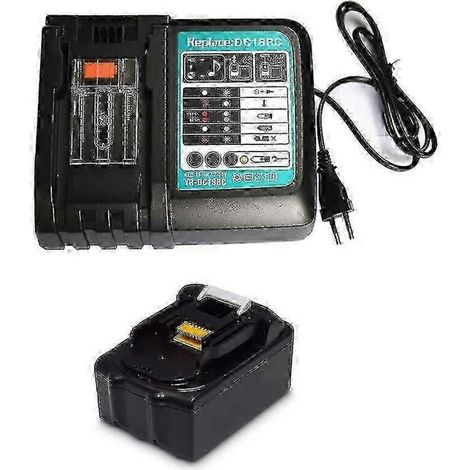Caricabatterie universale di ricambio da 14,4–18 V / 5,0 Ah per decespugliatori e cesoie da giardino – Presa DC europea (3 A), porta USB integrata – Compatibile con modelli DUR181Z