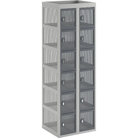 Certeo, Vestiaire à six casiers, tôle perforée, 2