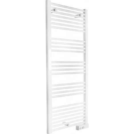 Finimetal – Sèche-serviette eau chaude 374W – Vertical 862x500mm – Acier blanc – Raccordement centré 50mm