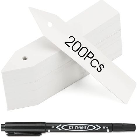 10X2CM, white 200 pcs plant labels sowing plastic label vegetable garden, (1/5)