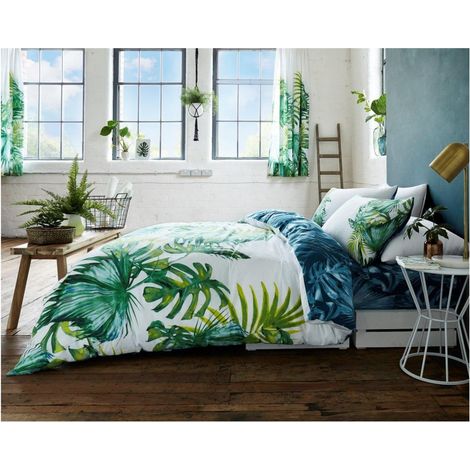 Housse de Couette réversible en Polycoton avec taies d'oreiller pour lit Super King Size, Multicolore (1/5)
