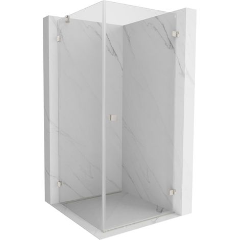 Cabine de douche battante Mexen Lunar-B droite 80 x 80 cm, transparent, nickel brossé - 832-080-080-97-00-P (1/5)