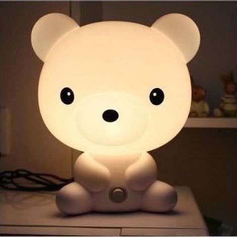 (Weiß) Warmweiße Bären-Nachttischlampe für Kinderzimmer/Babyzimmer (1/3)