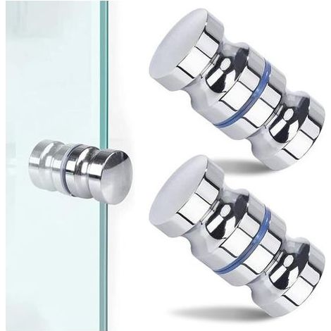 Poignée de porte - chrome poli - 30 mm - lot de 2 (1/5)