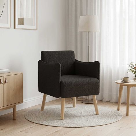 Sedia d'accento Nero Bouclé vidaXL (1/5)