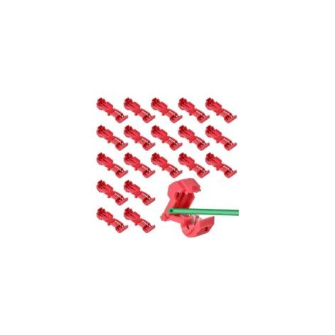 50 pièces Bornes de raccordement pour câble périphérique de tondeuse robot Station de charge, Connecteur de dérivation en T, Clip pour câble Compatible Gardena, Husqvarna, Bosch, Worx etc- Crezuo (1/4)