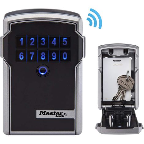 Master Lock Smart Connected Key Safe - Cassaforte da parete, Bluetooth o combinazione, media 83 x 127 x 59 mm, per esterni, per professionisti (1/5)