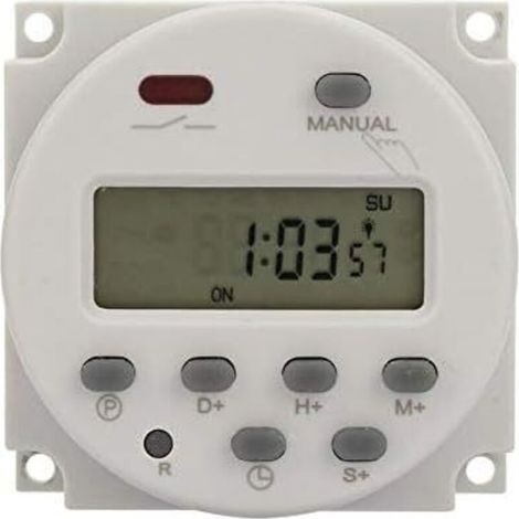 Mini minuterie programmable, 1 minute à 168 heures, contrôle électronique automatique du temps, 5 V 12 V 24 V 110 V 220 V, minuterie numérique murale (12 V DC) (1/5)