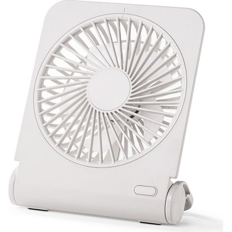 Tragbarer Mini-Ventilator, USB-Ventilator, wiederaufladbarer 4-Gang-Tischventilator, 220° leiser Ventilator für Büro, Schlafzimmer, Reisen, Camping, Weiß