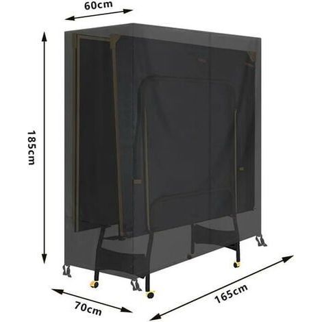 Housse Table De Ping-Pong - Tissu Oxford 420D Imperméable - Pour Extérieur - 165 x 70 x 185 cm - 1 Pièce