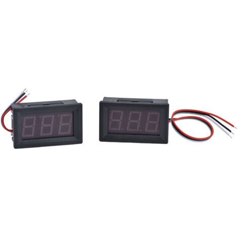 Pair Voltmètre numérique DC 3 fils avec affichage LED 0,56 pouces, module externe 0-99,9V (bleu/rouge) (1/5)