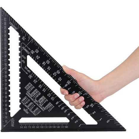 Équerre à onglet en aluminium 12 pouces, outil de mesure et triangle de traçage pour menuiserie et travail du bois (1/5)