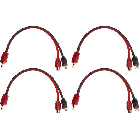 4-teiliges RCA-Kabel, Y-Adapter (1 Stecker auf 2 Buchsen), Stereo-Audio-Splitter für Autoradio, Autolautsprecher, Anschlussset, Doppelkabel (1/5)