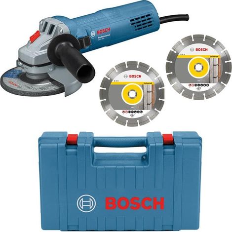 Meuleuse dangle BOSCH PROFESIONNAL 800W - 125 mm + 2 disques diamants + coffret - GWS 880 (1/5)