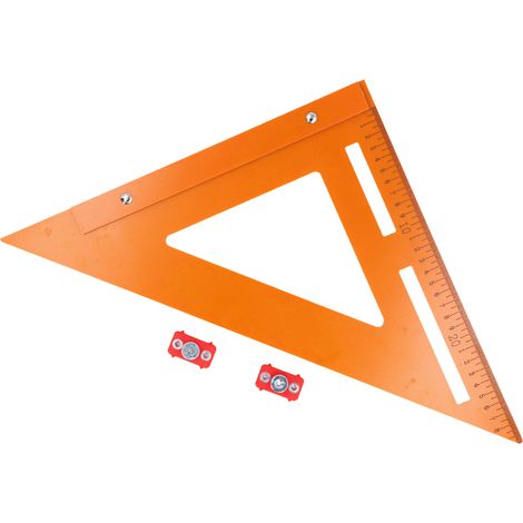 Équerre de charpente 2 en 1, outil de mesure de précision à angle droit, règle triangulaire pour perçage et localisation, bois (1/5)