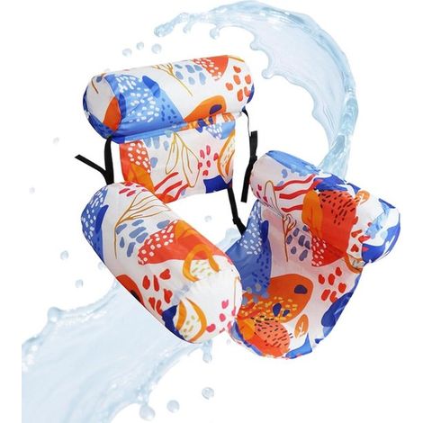 Materassino gonfiabile per piscina, lettino galleggiante, relax in acqua, cinghie regolabili, 90 x 40 x 61 cm, arancione (1/5)