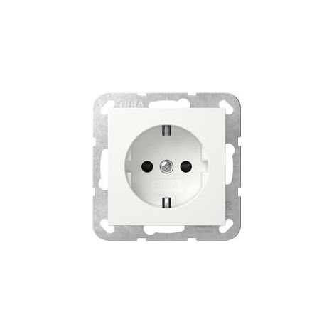 GIRA 418327 Enchufe Schuko 16 A 250 V con obturador, sistema 55, blanco puro mate